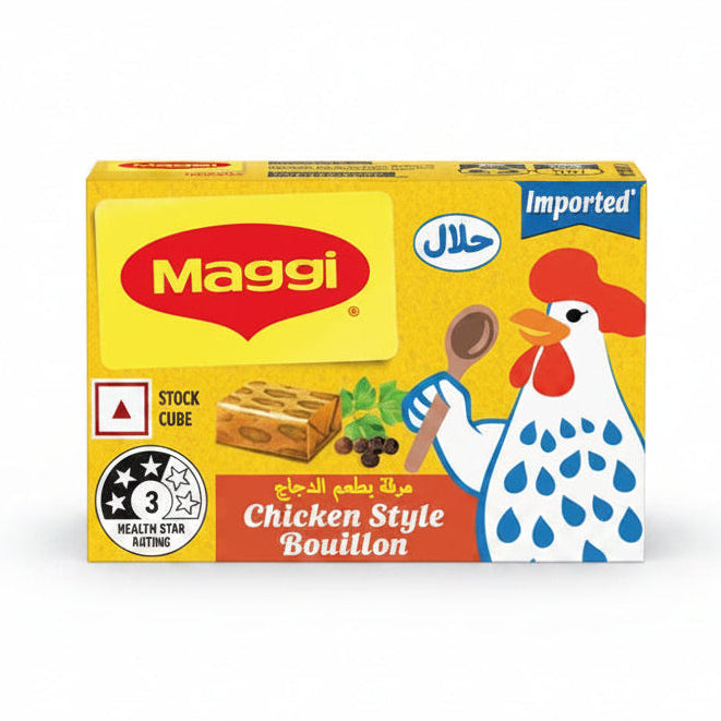Maggi Chicken Style Bouillon packaging on a white background