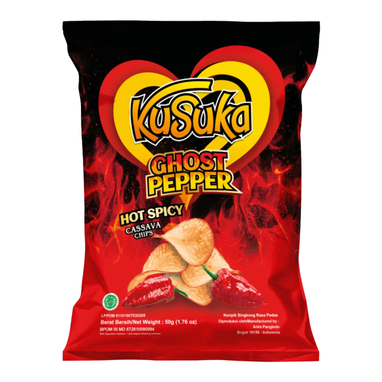 KUSUKA Cassava Chips Ghost Pepper 50gr