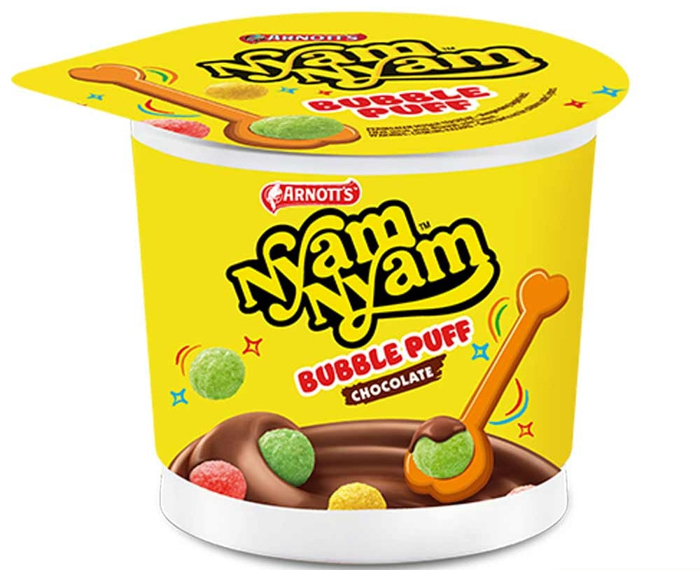 ARNOTT'S Nyam Nyam Bubble Puff Chocolate 18gr
