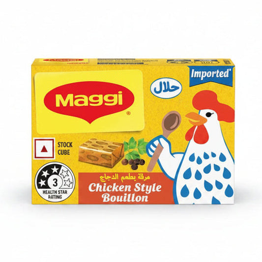 Maggi Chicken Style Bouillon packaging on a white background