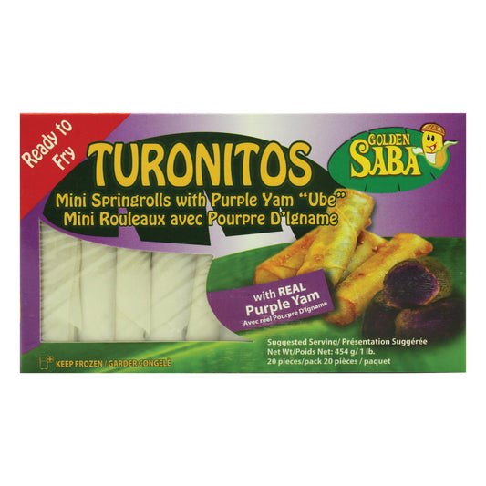 GOLDEN SABA Mini Spring Rolls Banana Ube 454g