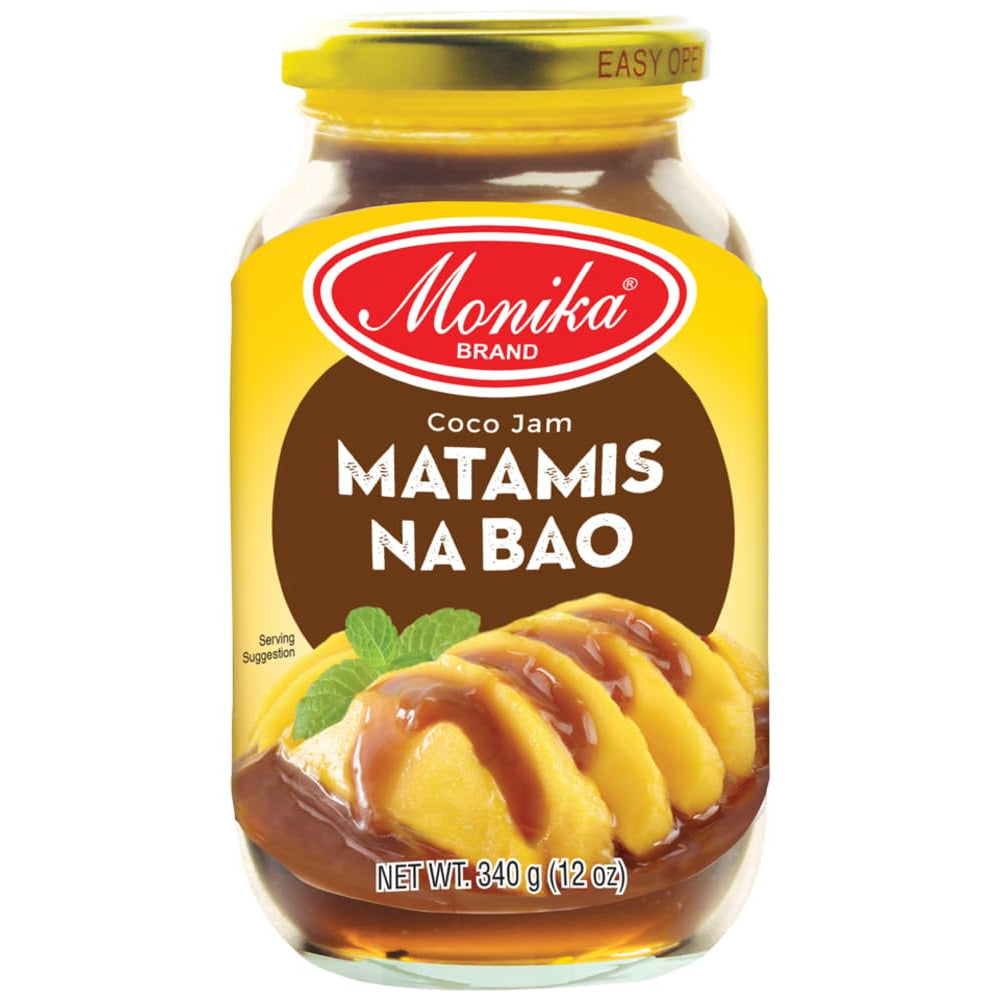 Jar of Monika Matamis Na Bao with a white background