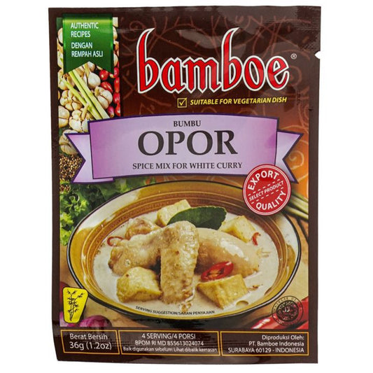 Bamboe Bumbu Opor spice mix package on a white background