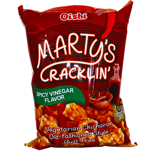 OISHI Marty's Cracklin' Spicy & Vinegar Chicharon 90g
