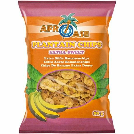 AFROASE Plantain Chips Extra Sweet 80g