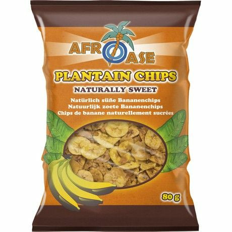 AFROASE Plantain Chips Naturally Sweet 80g