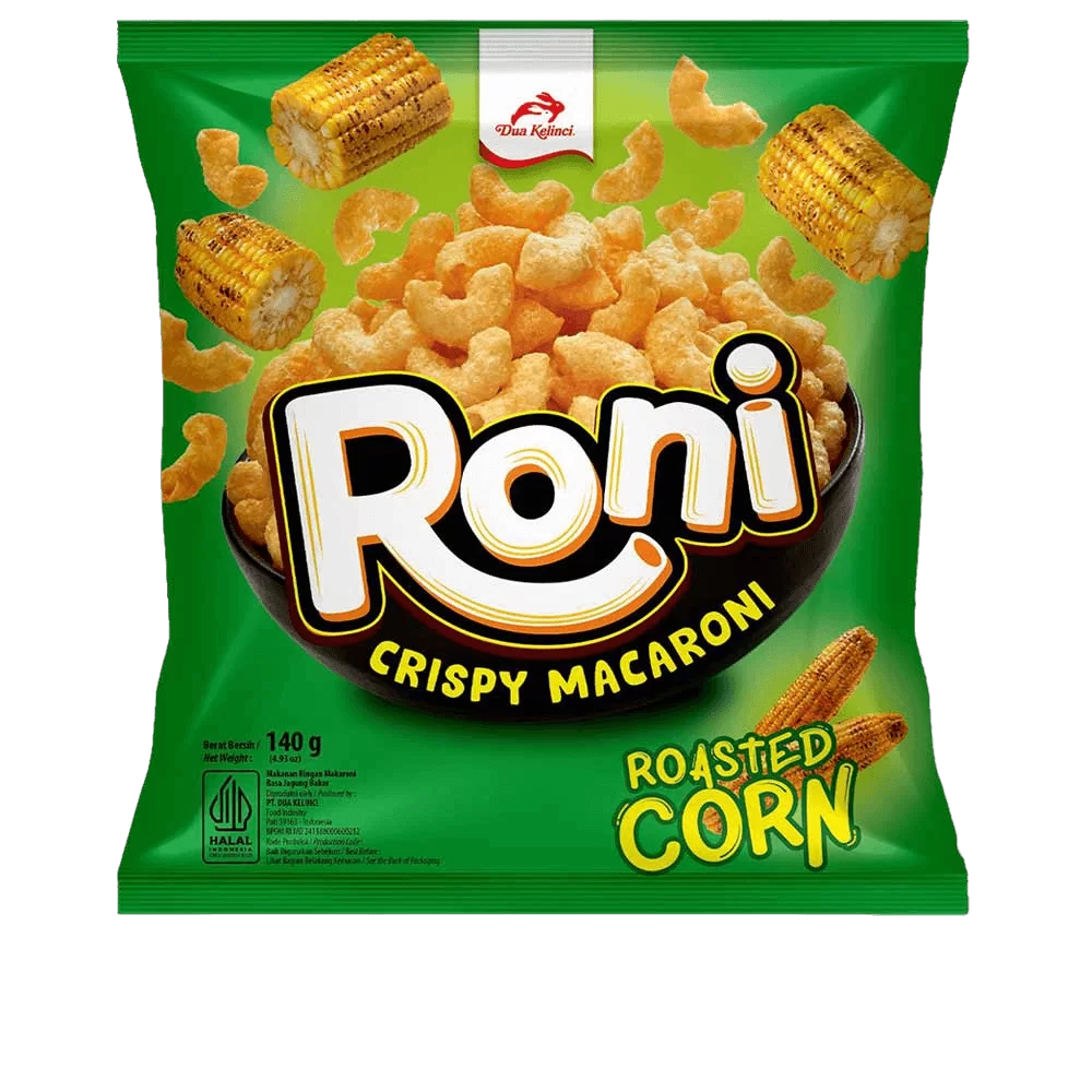 DUA KELINCI Roni Macaroni Roasted Corn 140gr